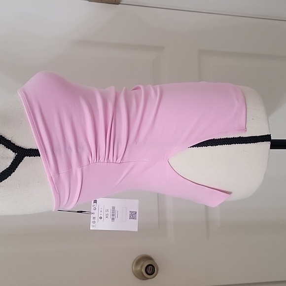 Bershka Size XS Bubblegum Pink Longline Bandeau Top, Side Slits, NEW with Tag - Picture 5 of 14